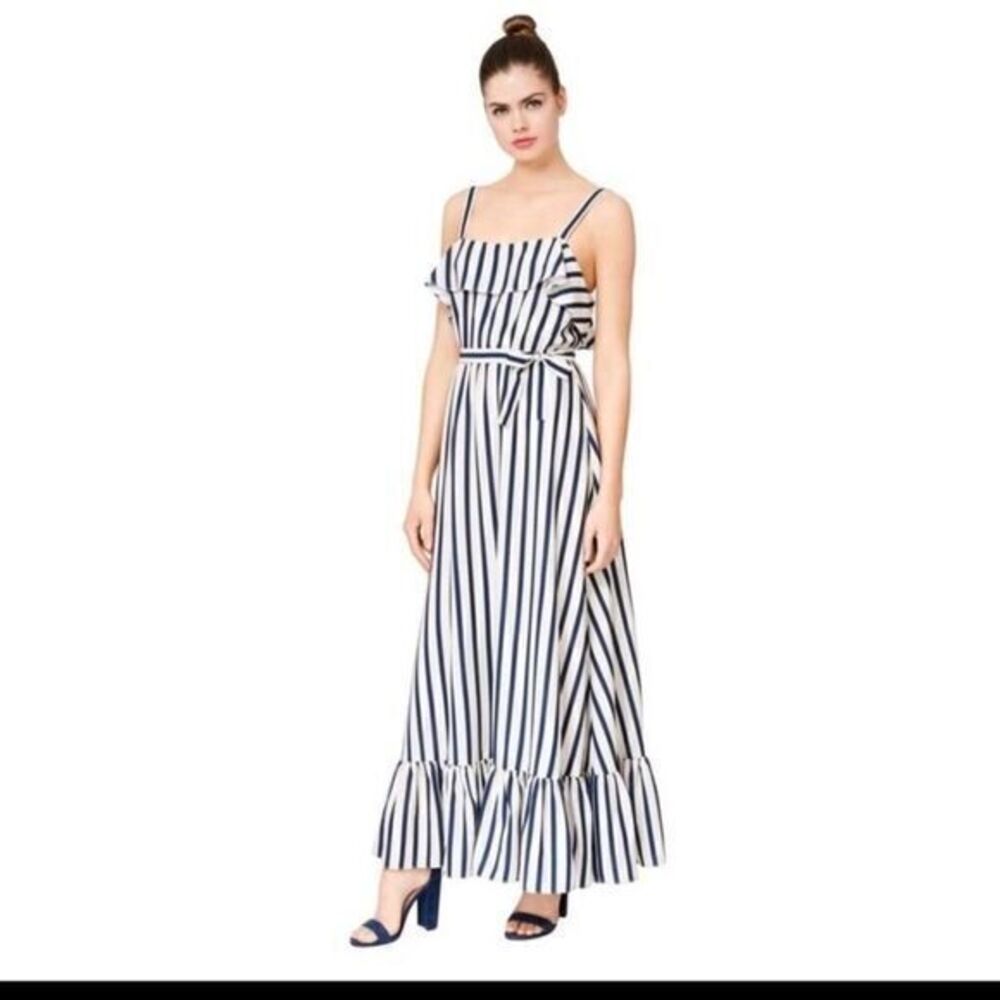 Betsey Johnson Ruffle Stripped Maxi Dress size 6